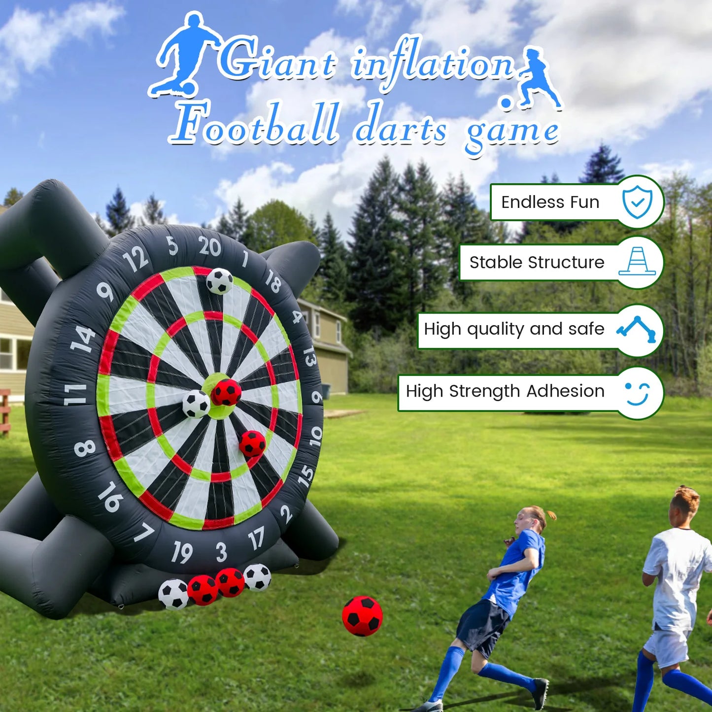 King Inflatable Giant Soccer Ball Darts Board With 8 Balls And Blower
