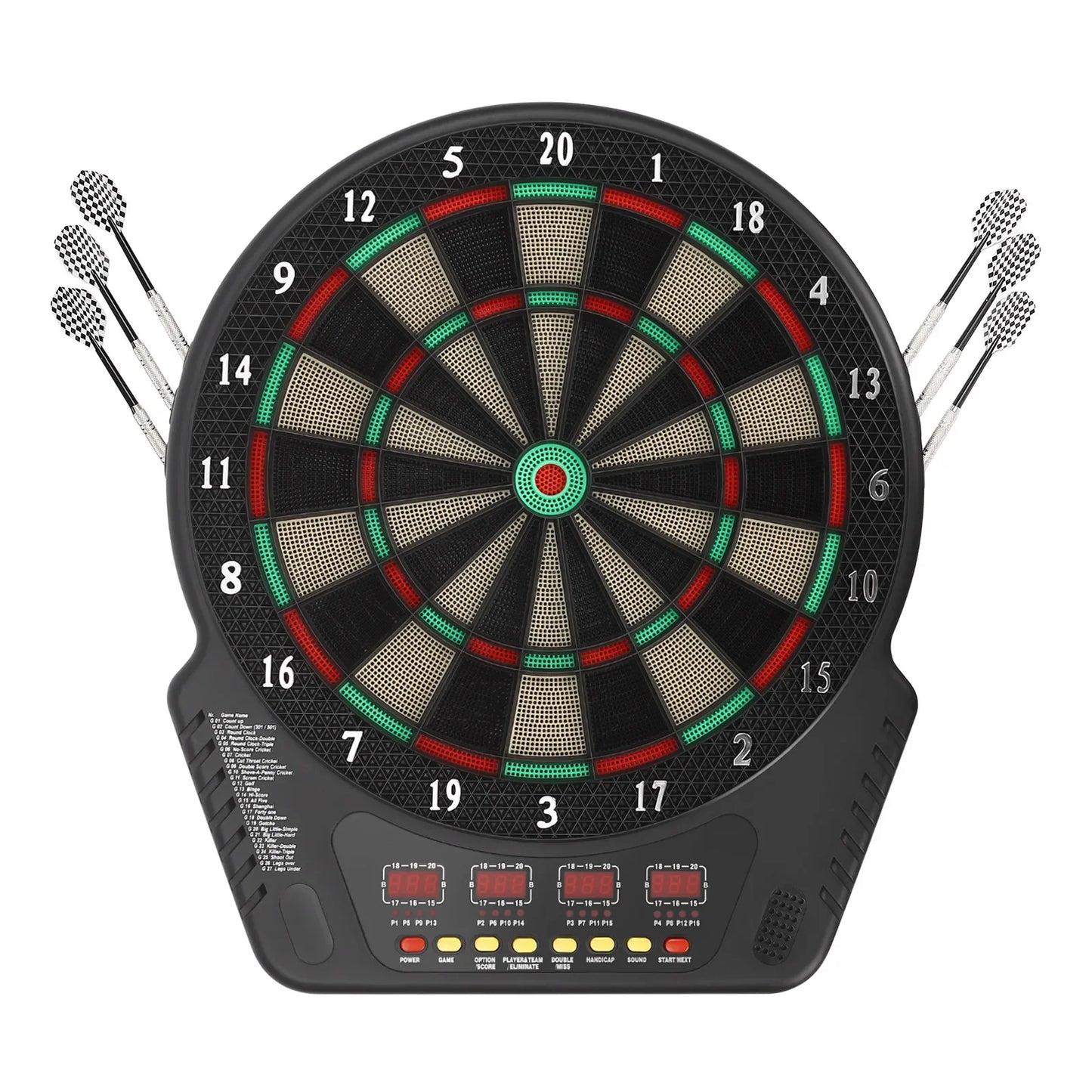 Electronic Soft Tip Dartboard Set With 27 Games And LED
