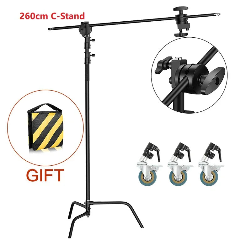 SH Stainless Steel Century Foldable Light Stand C-Stand for Softbox Photography
