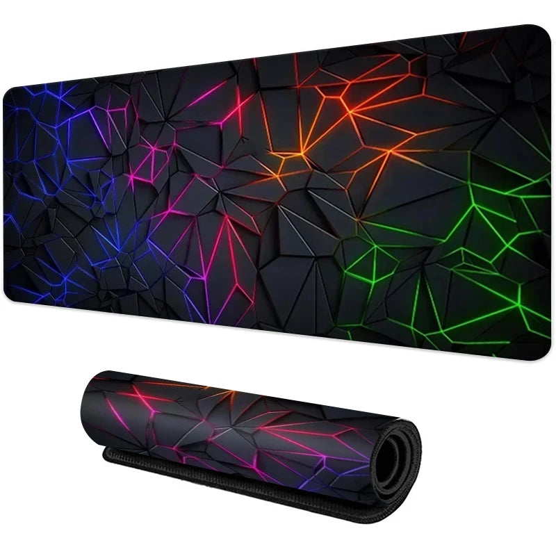 Non Slip Gaming Mouse Pad With Red Blue Gradient Edge