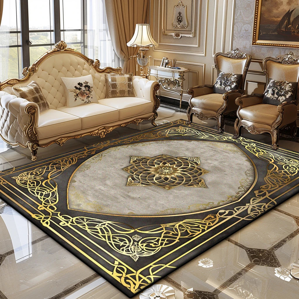 European Luxury Living Room Carpet Soft Fluffy Floor Mat Customizable