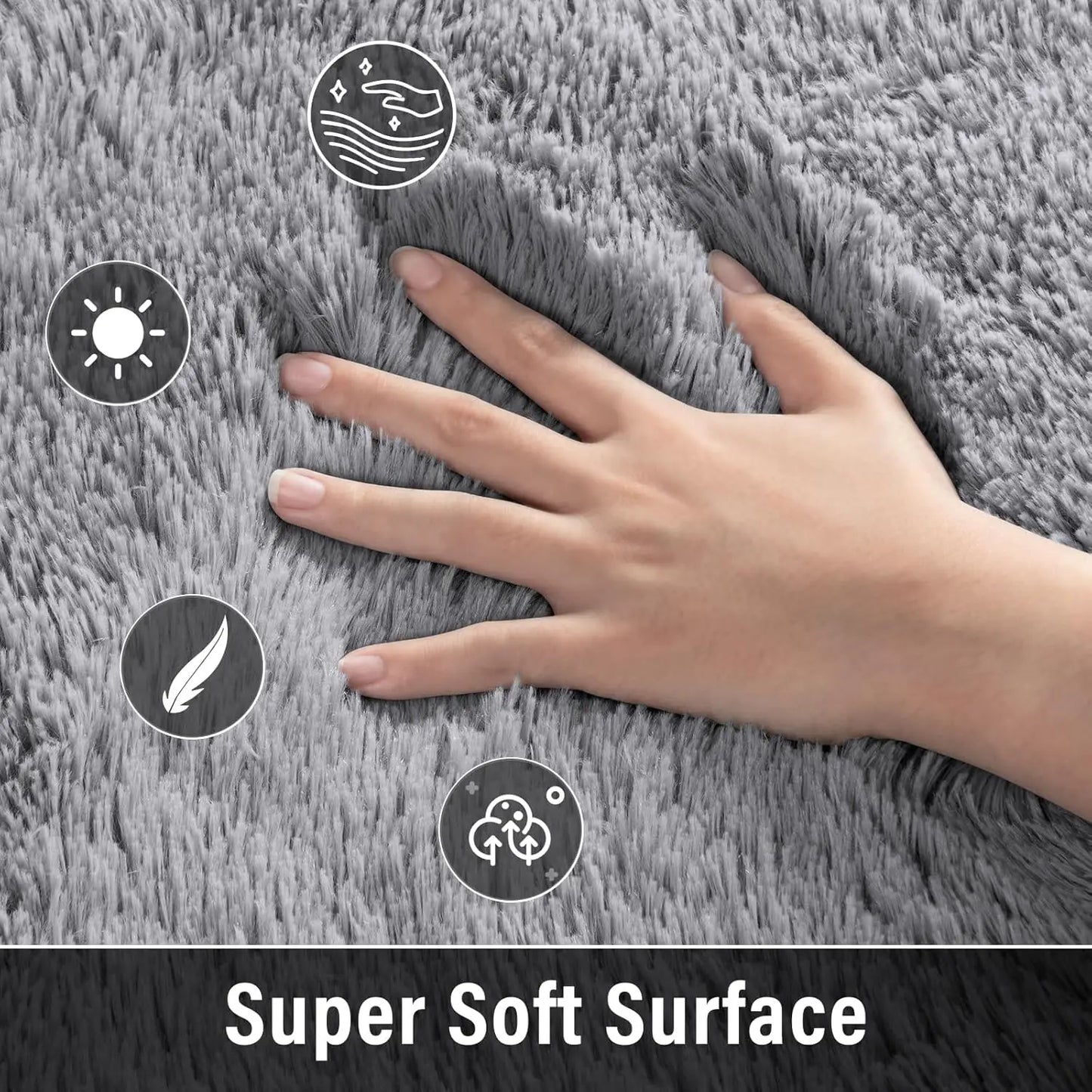 Soft Modern Indoor Shaggy Rug Non Slip Plush Area Rug