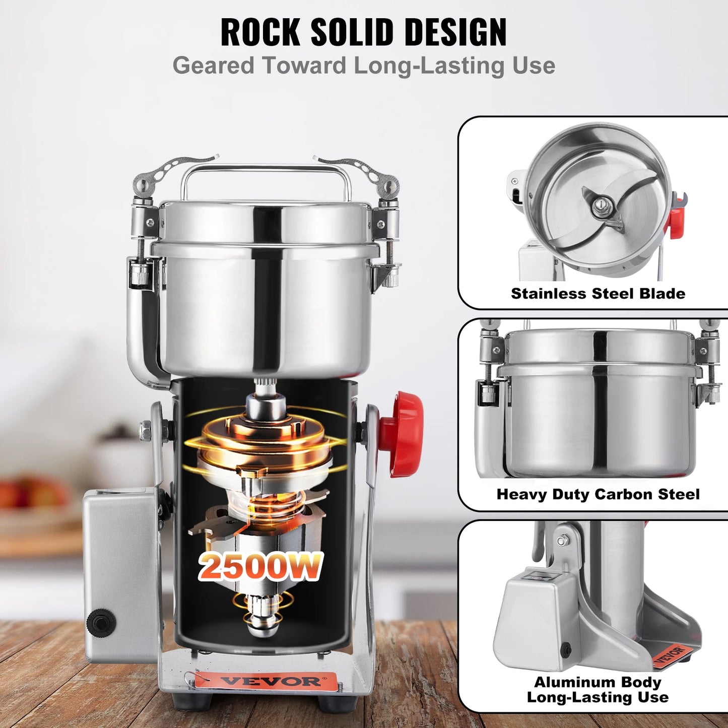 VEVOR Electric Grain Mill Grinder For Dry Herbs Spices Coffee