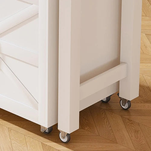 74.8" Kitchen Island with Extendable Dining Table & Power Outlet - Rolling Storage Cart on Wheels with 3 Drawers