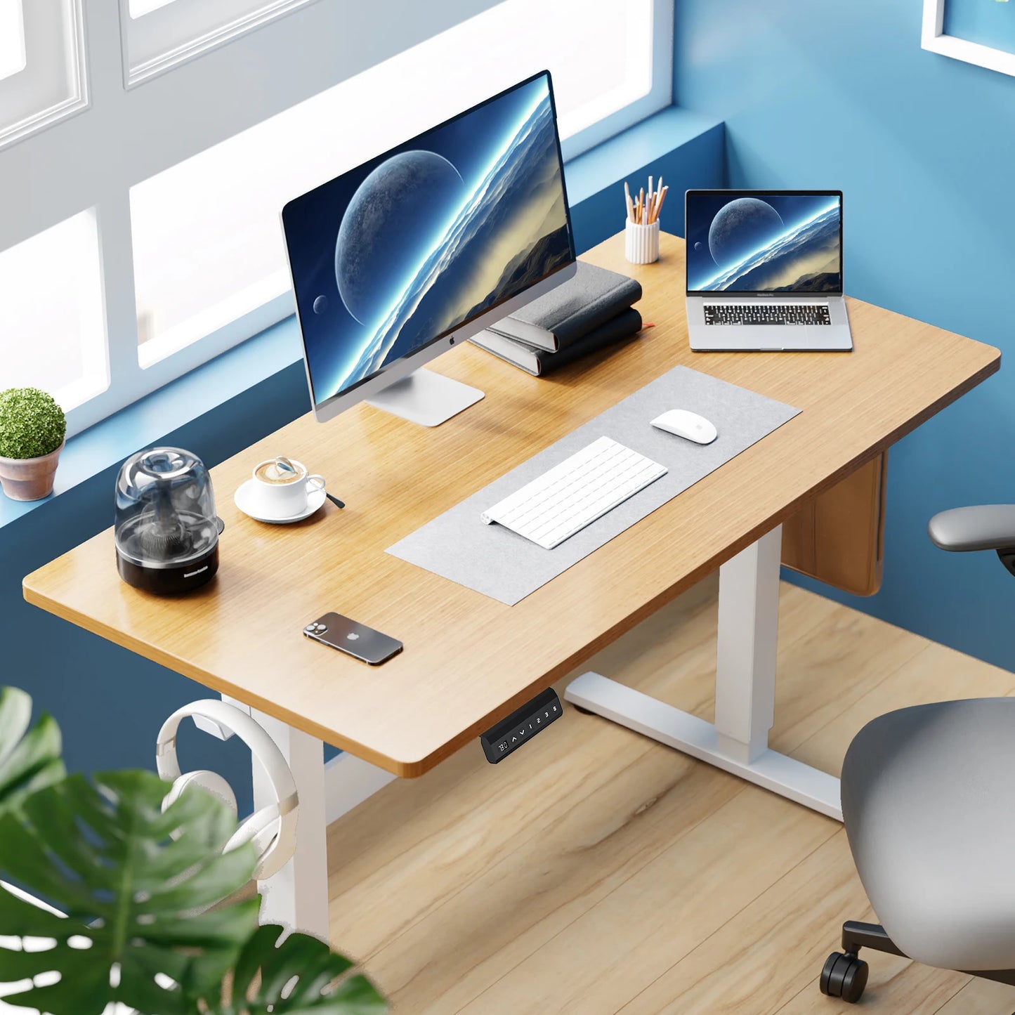 JHK Electric Standing Desk Adjustable Height Sit Stand Workstation
