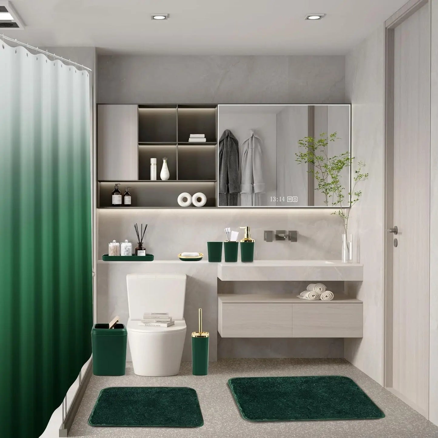 Complete Bathroom Set With Shower Curtain For Housewarming Gift