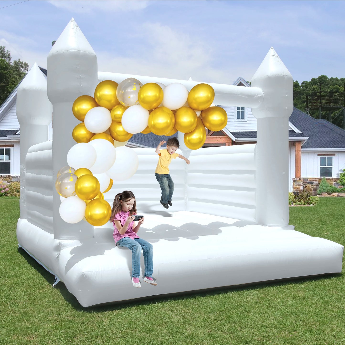 RTS Inflatable Giant Kids Bounce House PVC Castle for Parties