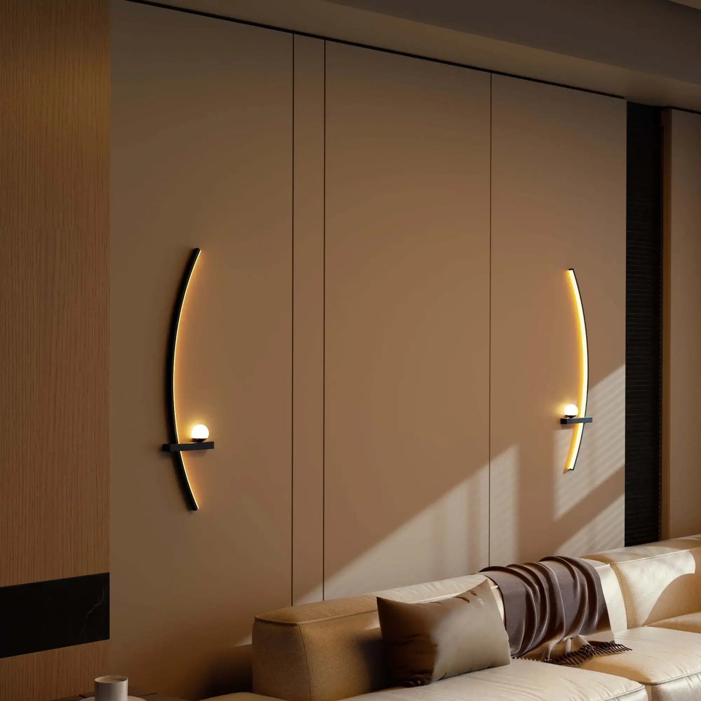 Two-Pack Modern Adjustable LED Wall Sconce Arc Bedside Lamp