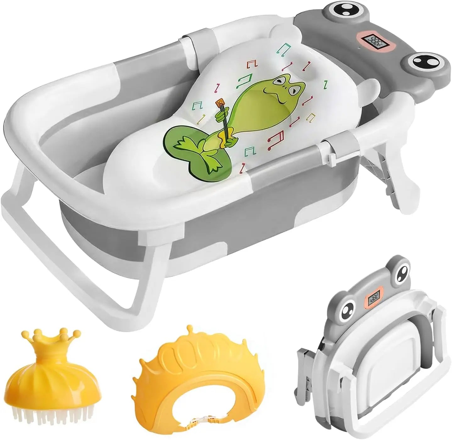 Baby Bath Tub Foldable With Cushion And Thermometer