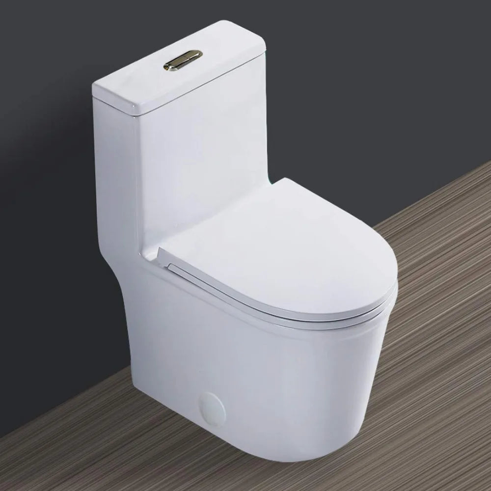 Compact One Piece Toilet Dual Flush Modern Minimalist