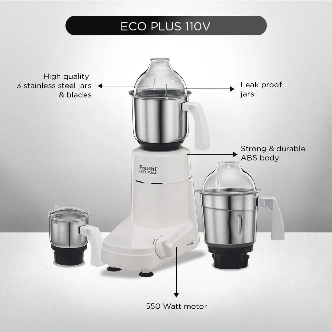 XMSJ Eco Plus Mixer Grinder With 3 Glass Jars