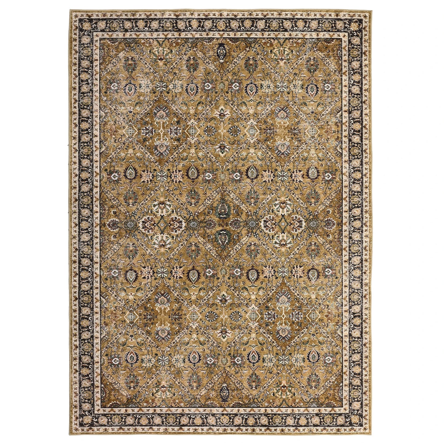 Machine Washable Non Slip Low Pile Moroccan Trellis Rug Stain Resistant