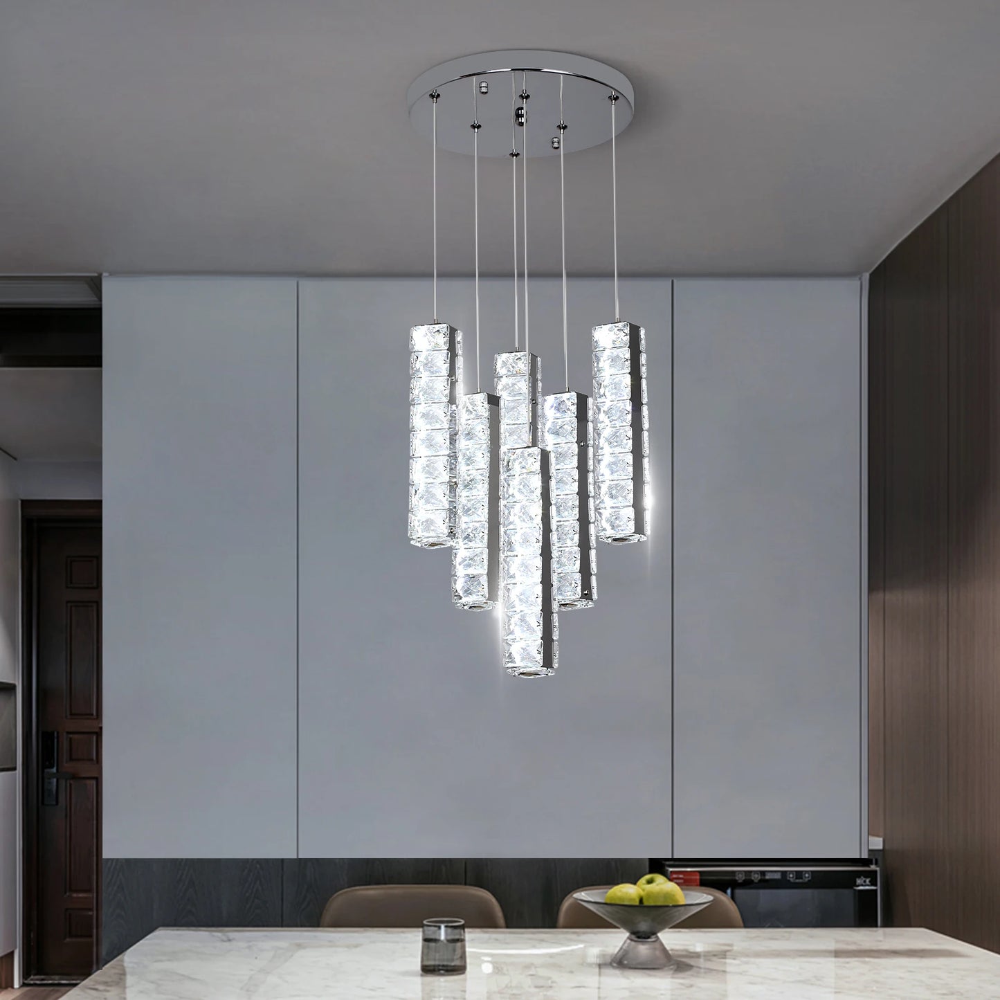 VETRULUS Nordic Crystal LED Pendant Lamp for Living Room
