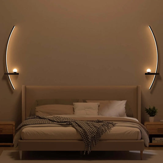 Two-Pack Modern Adjustable LED Wall Sconce Arc Bedside Lamp