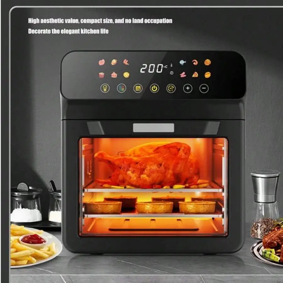 Large Capacity Air Fryer Visual Intelligent Fully Automatic Household Air Fryer Anti Scald Handle Suitable For Chicken And Fish