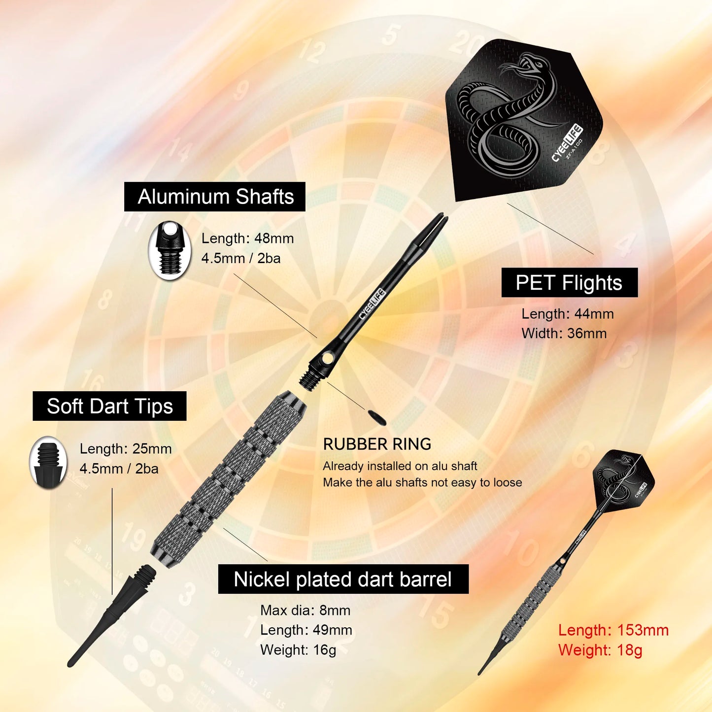 Cyeelife Soft Darts Safety Practice Integrated Set for Home Entertainment