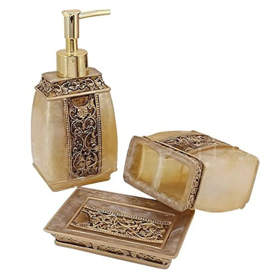 Stainless Steel Bathroom Accessories Set Soap Dispenser And Holder Tumbler
