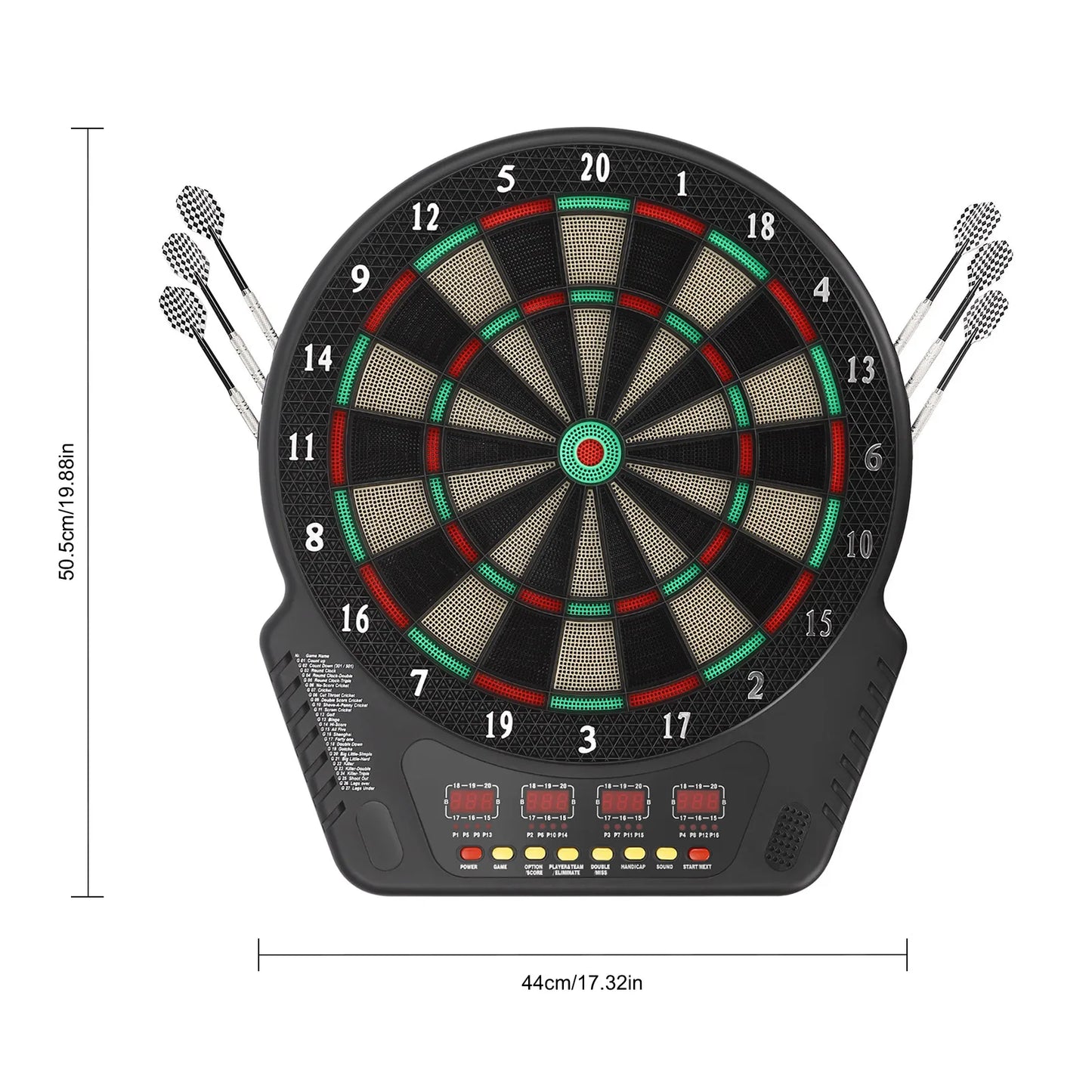 Electronic Soft Tip Dartboard Set With 27 Games And LED