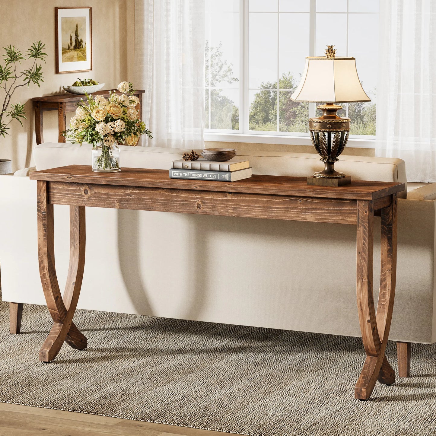 Tribesigns Solid Wood Console Table For Entryway And Hallway