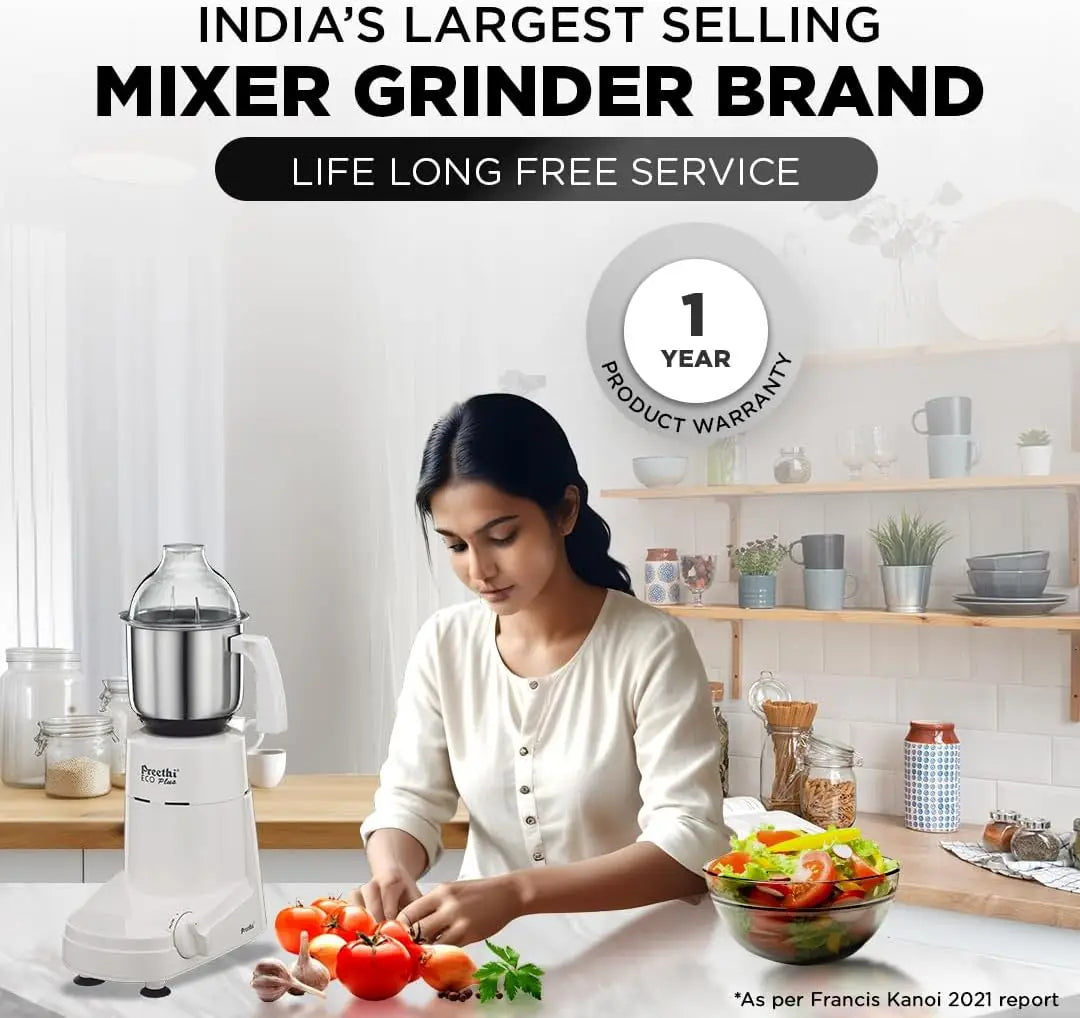 XMSJ Eco Plus Mixer Grinder With 3 Glass Jars