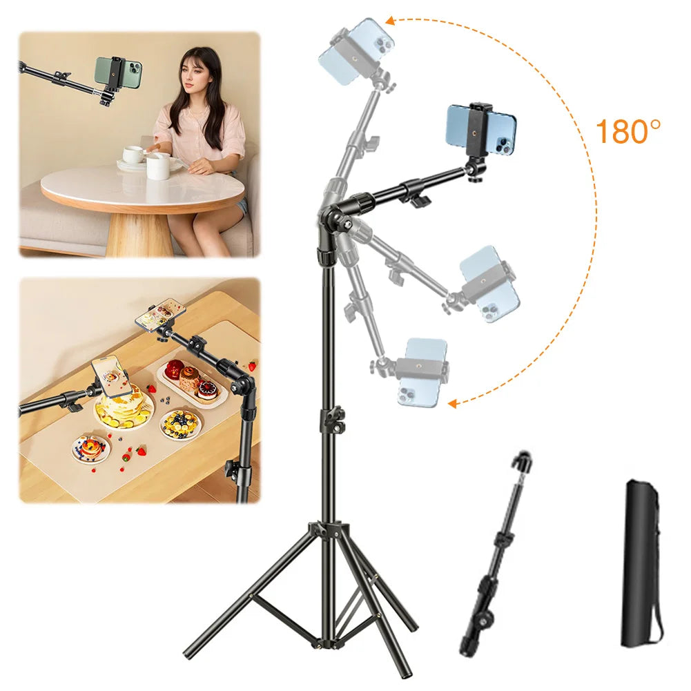Shunmaii Adjustable Horizontal Overhead Tripod For Smartphones