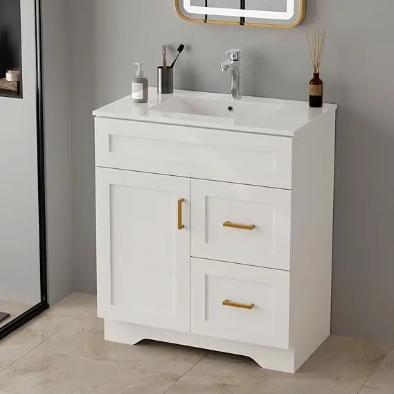 Modern Bathroom Vanity And Sink Combo With Storage Drawers