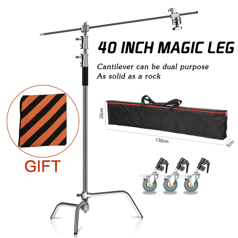 SH Stainless Steel Century Foldable Light Stand C-Stand for Softbox Photography