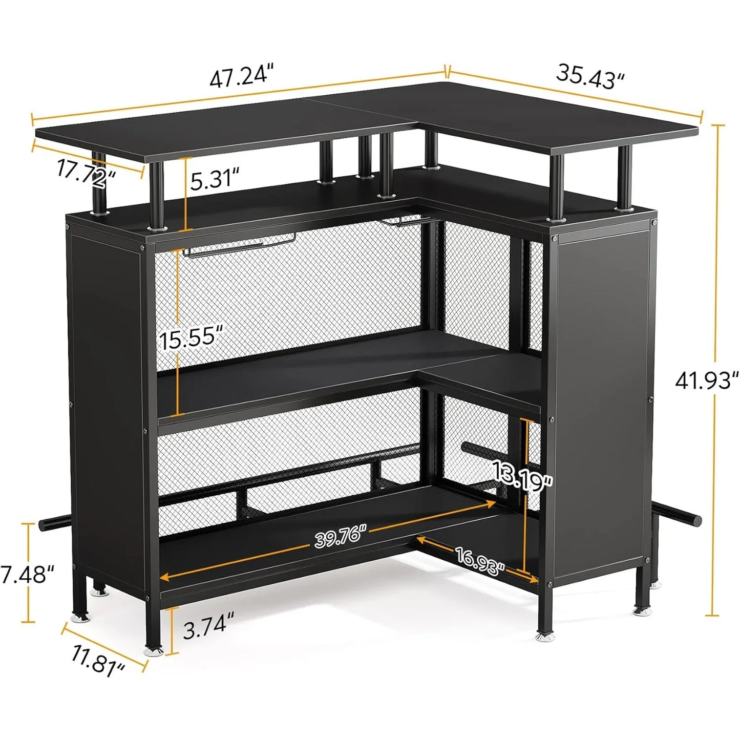 Little Tree Home Bar Unit L-Shaped With Stemware Racks