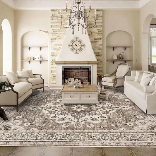 TOPRUUG Washable Oriental Area Rug Indoor Living Room Bedroom Waterproof