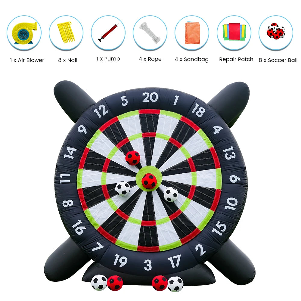 King Inflatable Giant Soccer Ball Darts Board With 8 Balls And Blower