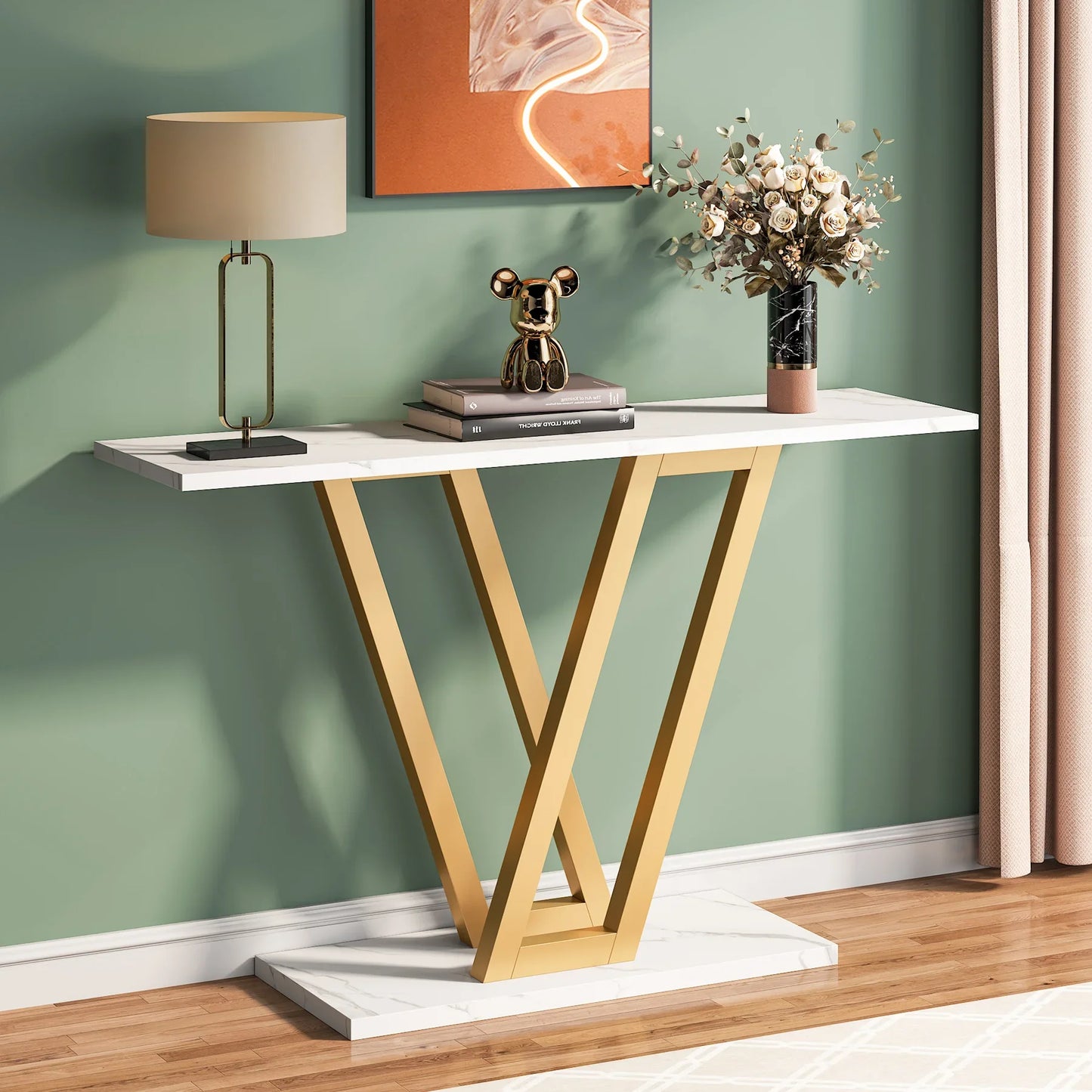 Tribesigns Industrial Console Table for Entryway, Hallway, and Living Room