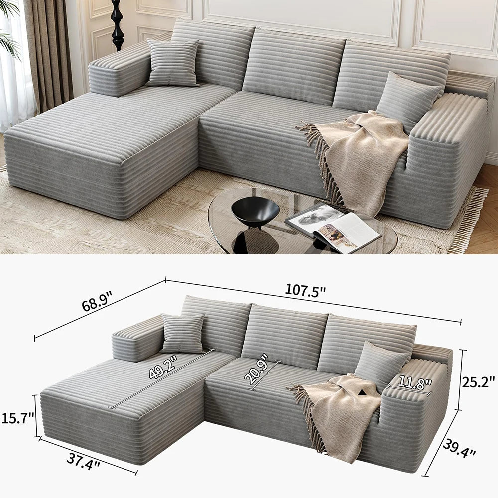 YQXHCN Cloud Module Sofa Set Velvet Corduroy Modular