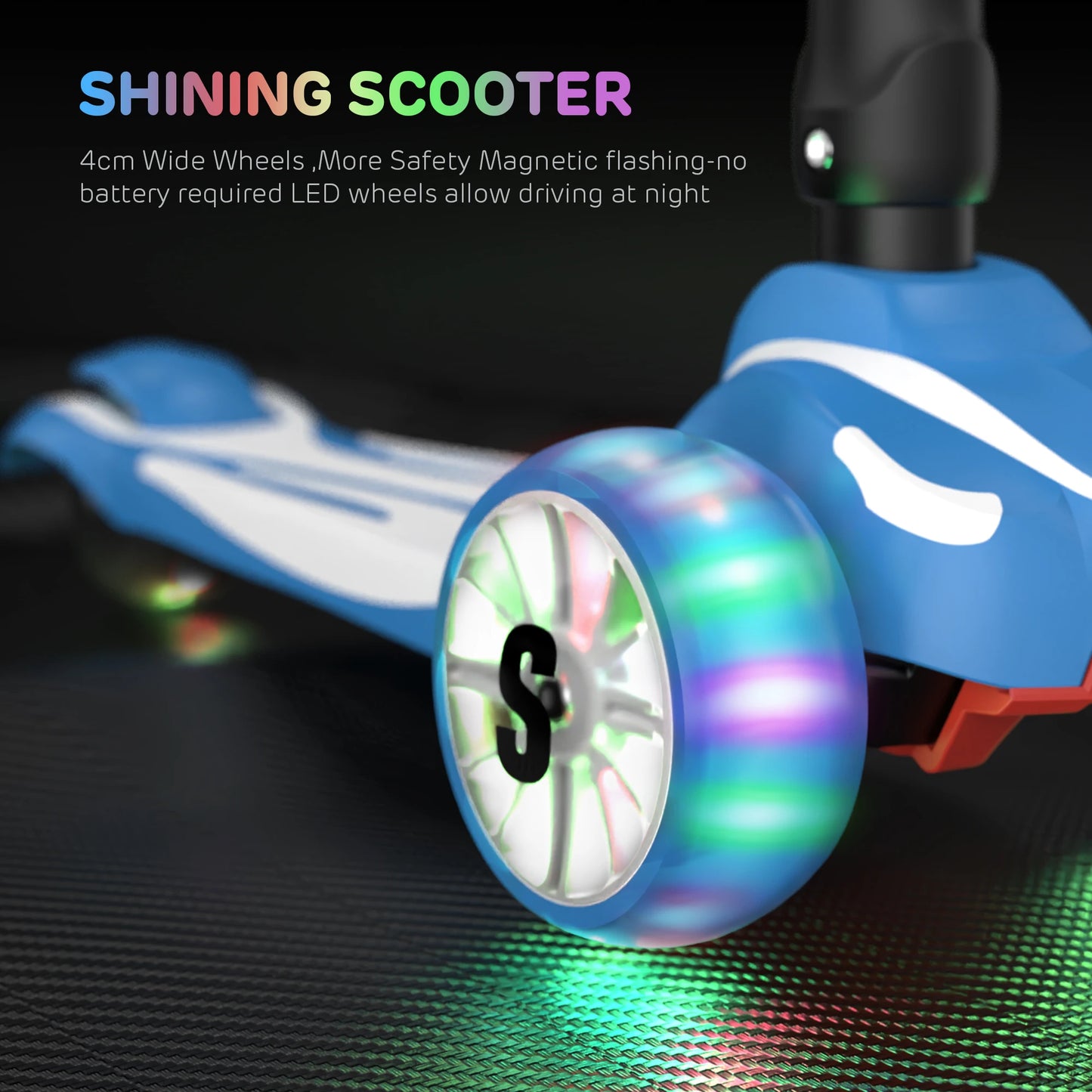 Three Wheel Kick Scooter With LED Lighted Wheels For Kids