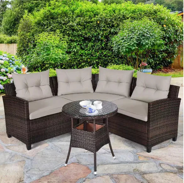 Patio Furniture Sectional Set Outdoor Sofa Garden Lounge