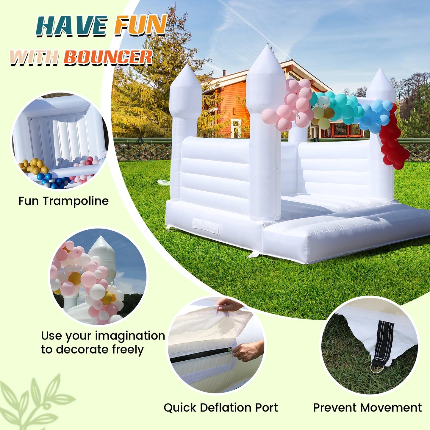 RTS Inflatable Giant Kids Bounce House PVC Castle for Parties