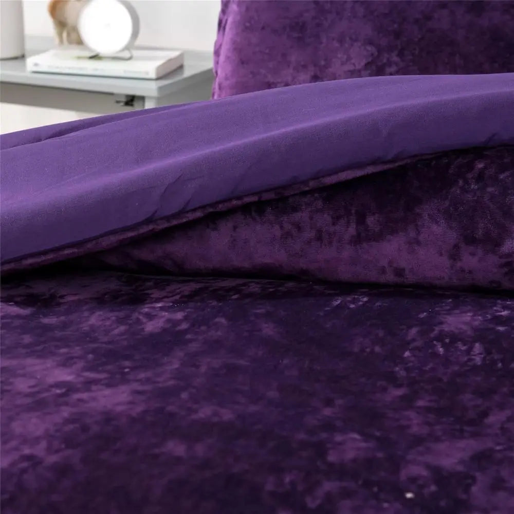 Velvet Comforter Set With Cotton Fill Five Piece Bedding