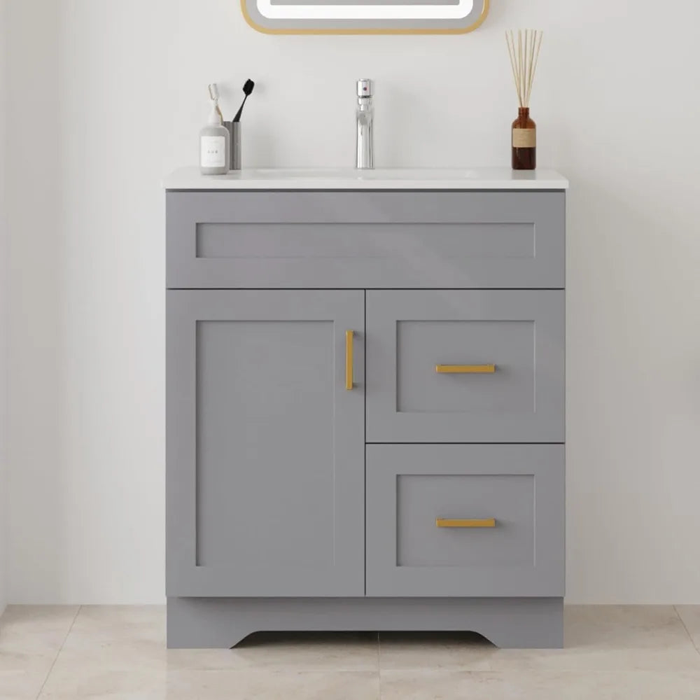 Modern Bathroom Vanity And Sink Combo With Storage Drawers