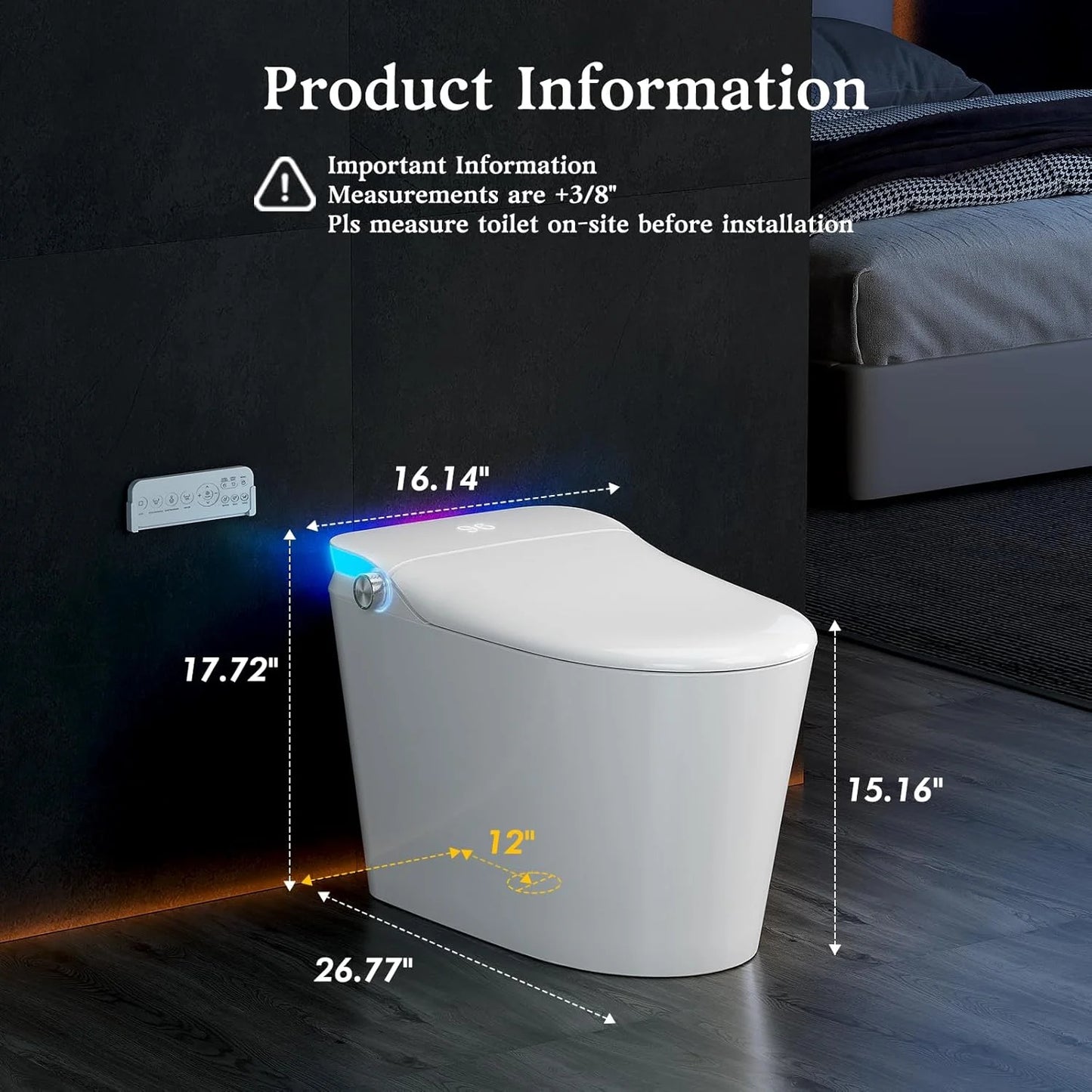 Tankless One Piece Smart Toilet With Bidet And Heated Seat