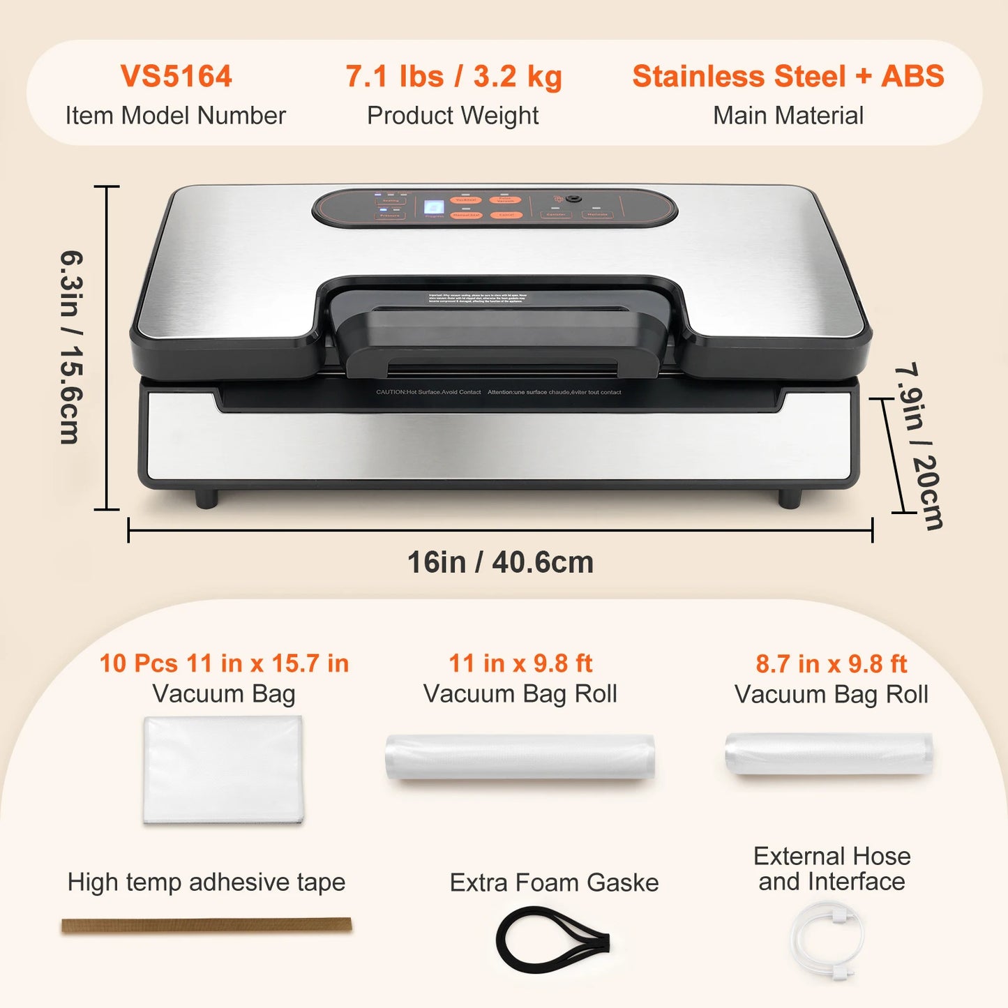 SucceBuy Vacuum Sealer 90Kpa 130W