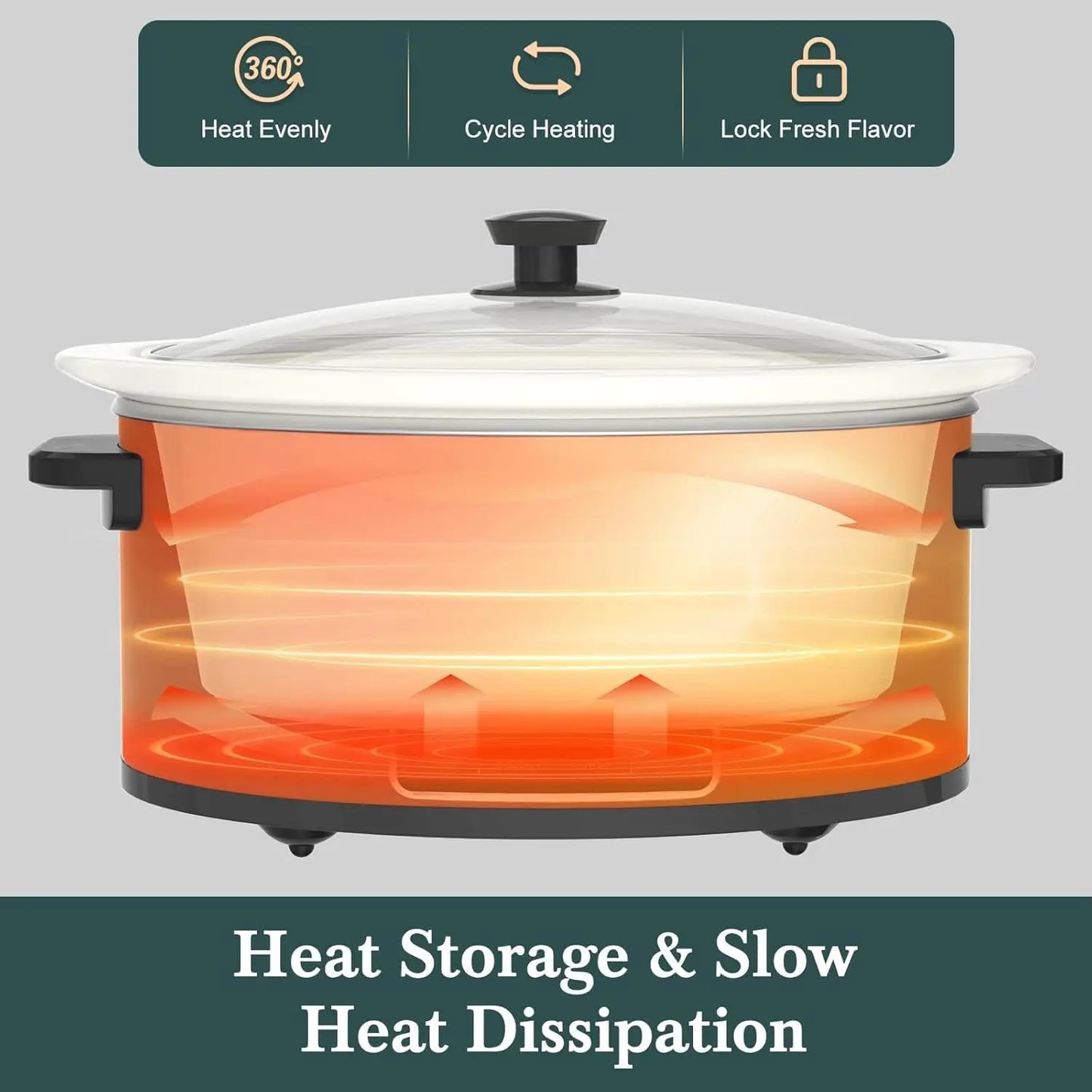 XMSJ Programmable Slow Cooker With Timer And Keep Warm
