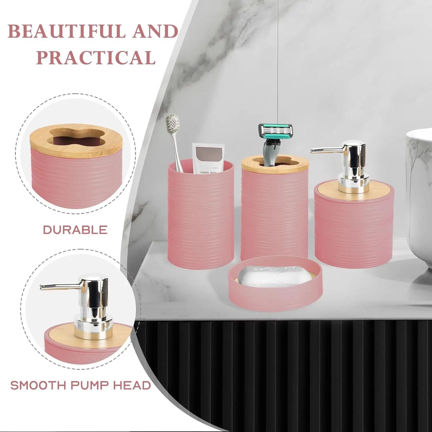 Bathroom Accessories Set Soap Dispenser Toothbrush Holder Soap Dish Cup