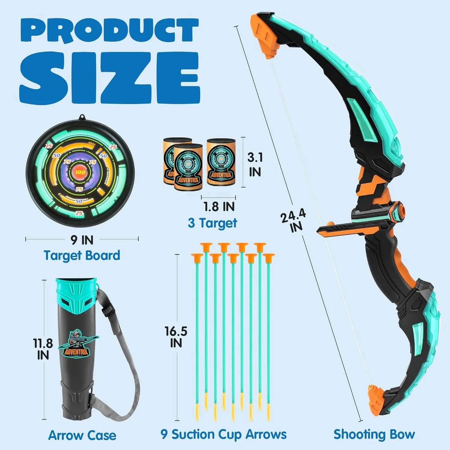Joyfy LED Light Up Kids Bow And Arrow Archery Set