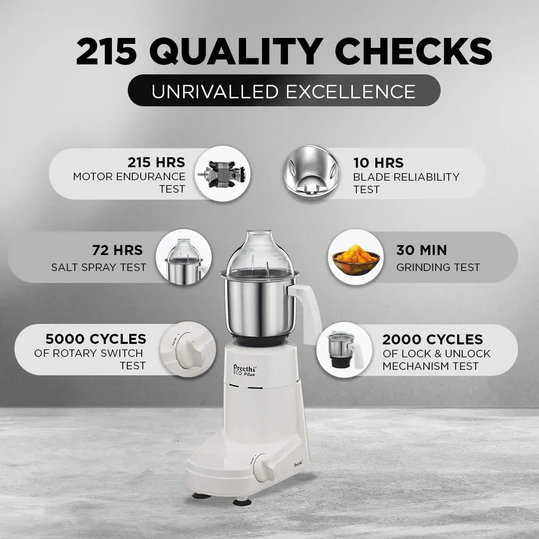 XMSJ Eco Plus Mixer Grinder With 3 Glass Jars
