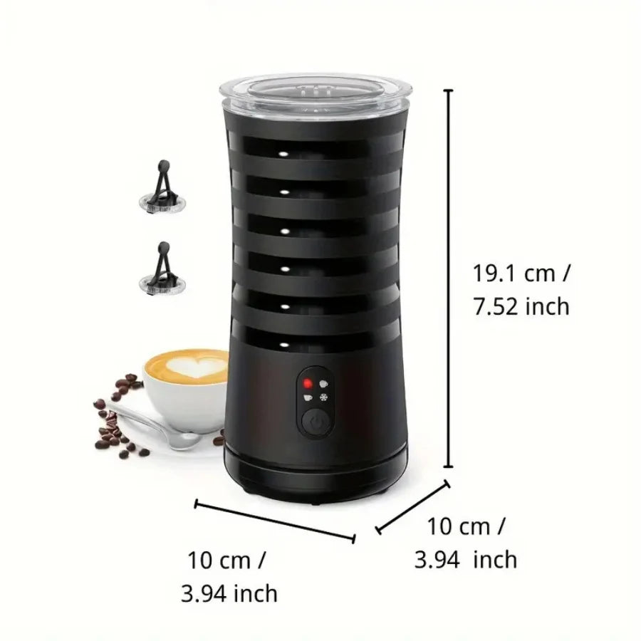 4-in-1 Milk Frother And Steamer, Non-Slip Stylish Design, Hot & Cold Milk Steamer With Temperature Control, Auto Shut-Off Frothe