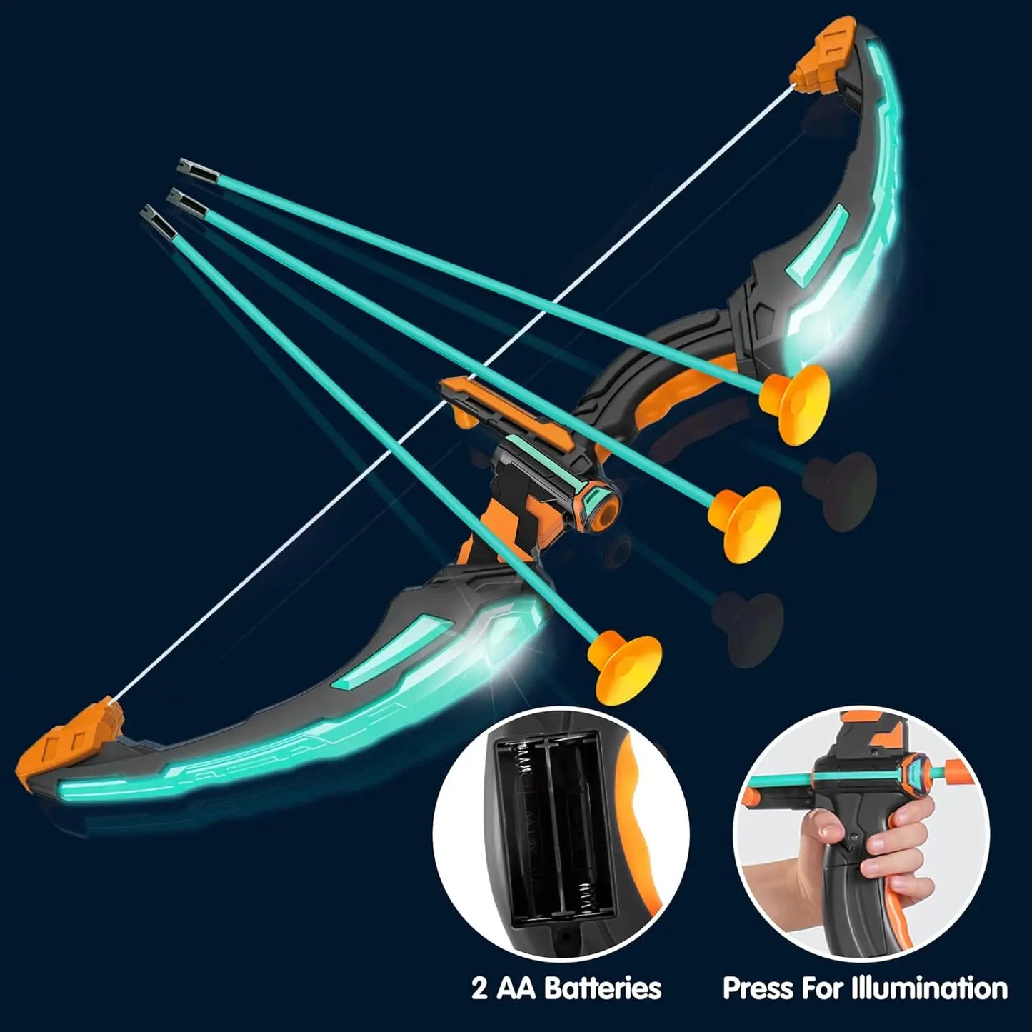 Joyfy LED Light Up Kids Bow And Arrow Archery Set