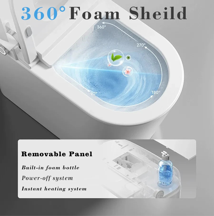 Smart Bidet Toilet Auto Dual Flush OnePiece With Warm Water