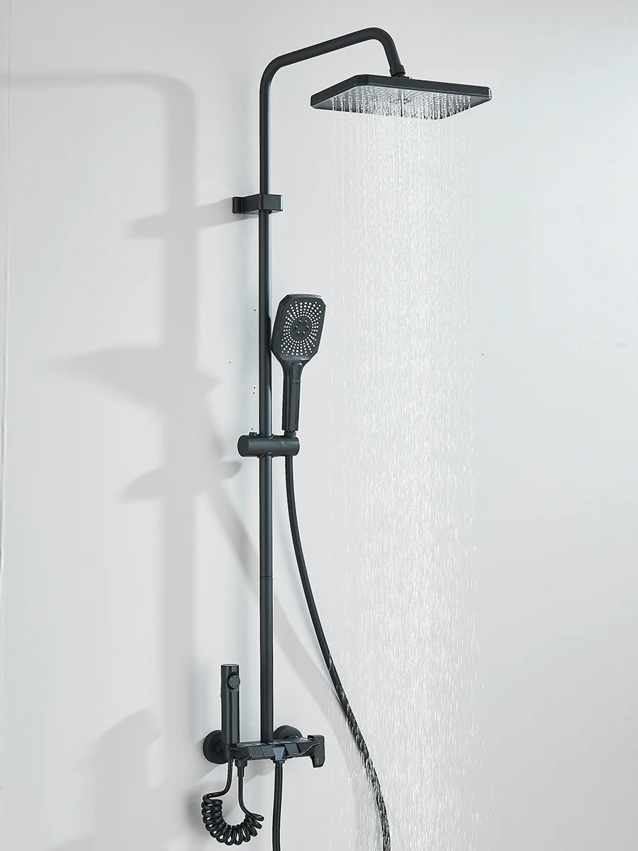 Quyanre 4 Way Piano Shower System With Rain Shower Bidet