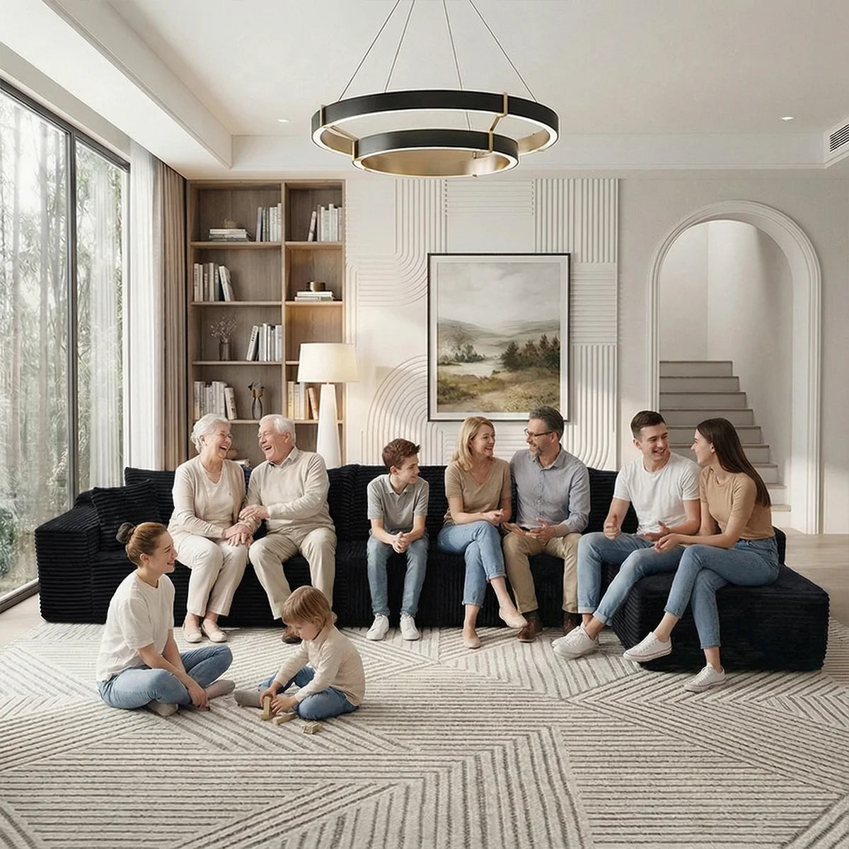 Modular Sofa For Living Room With Modern Design No Assembly