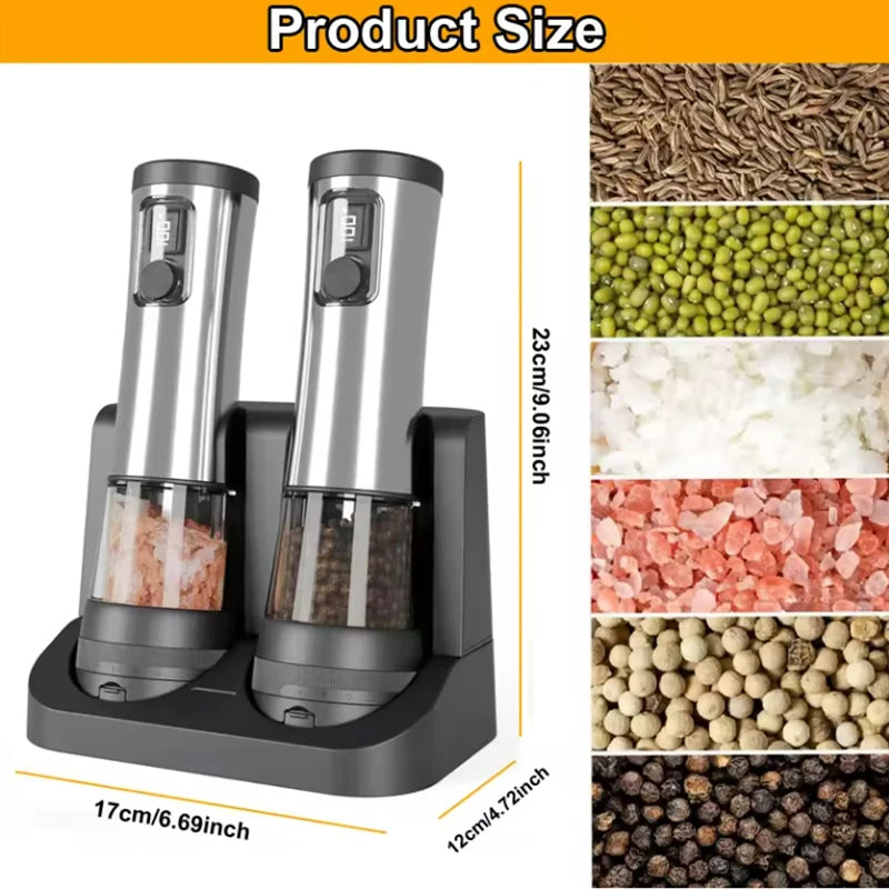 Kankeirr USB Rechargeable Electric Salt And Pepper Grinder Set