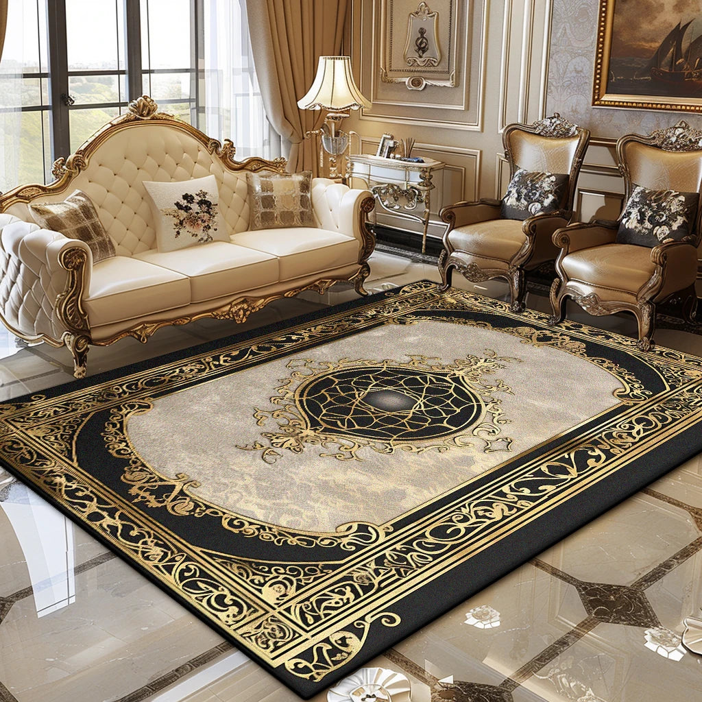 European Luxury Living Room Carpet Soft Fluffy Floor Mat Customizable